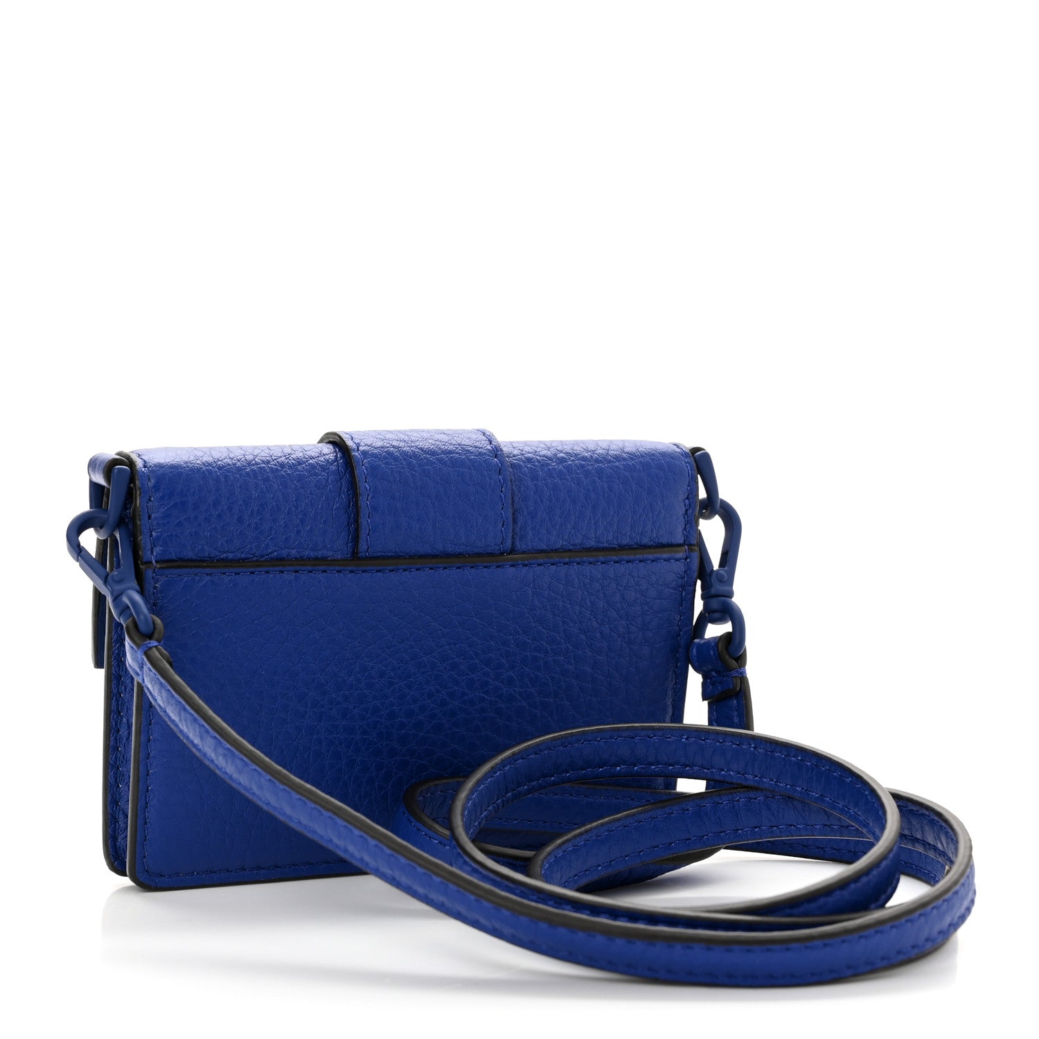 Fendi Cuoio Romano Monochrome Micro Flat Baguette Blue Neon 3 of 10
