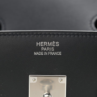 Hermes Swift Twill H Fray Fray Birkin 35 Black Ecru 6 of 11