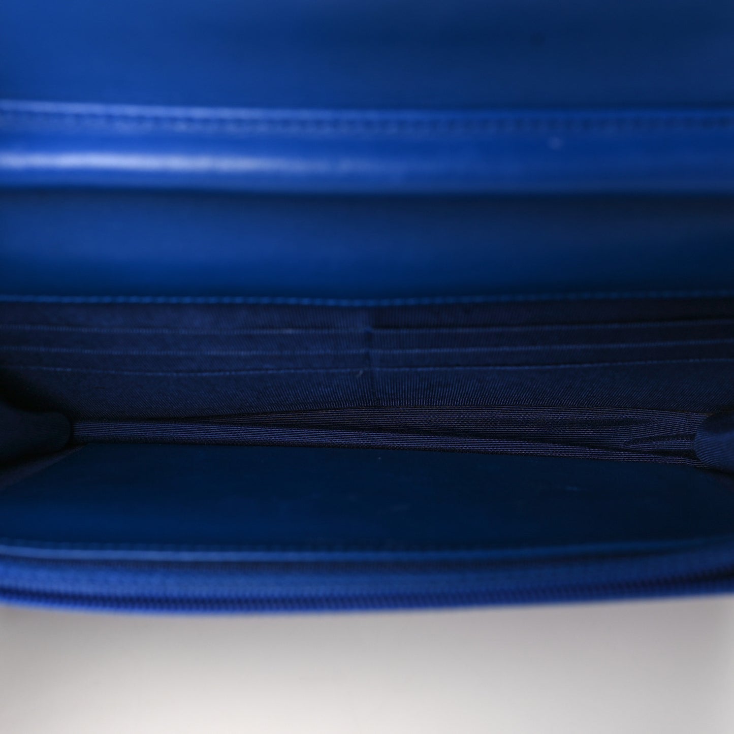 Patent Quilted Wallet On Chain WOC Dark Blue