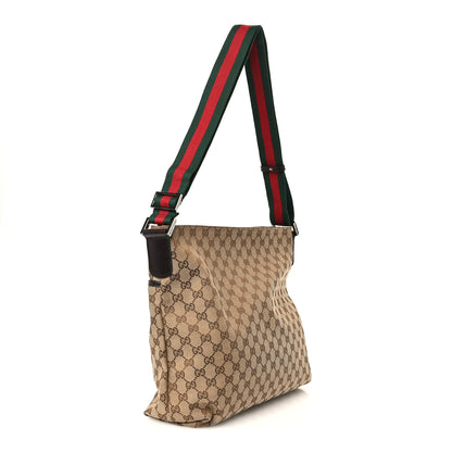 Gucci Monogram Web Medium Flat Messenger Bag Brown 3 of 10