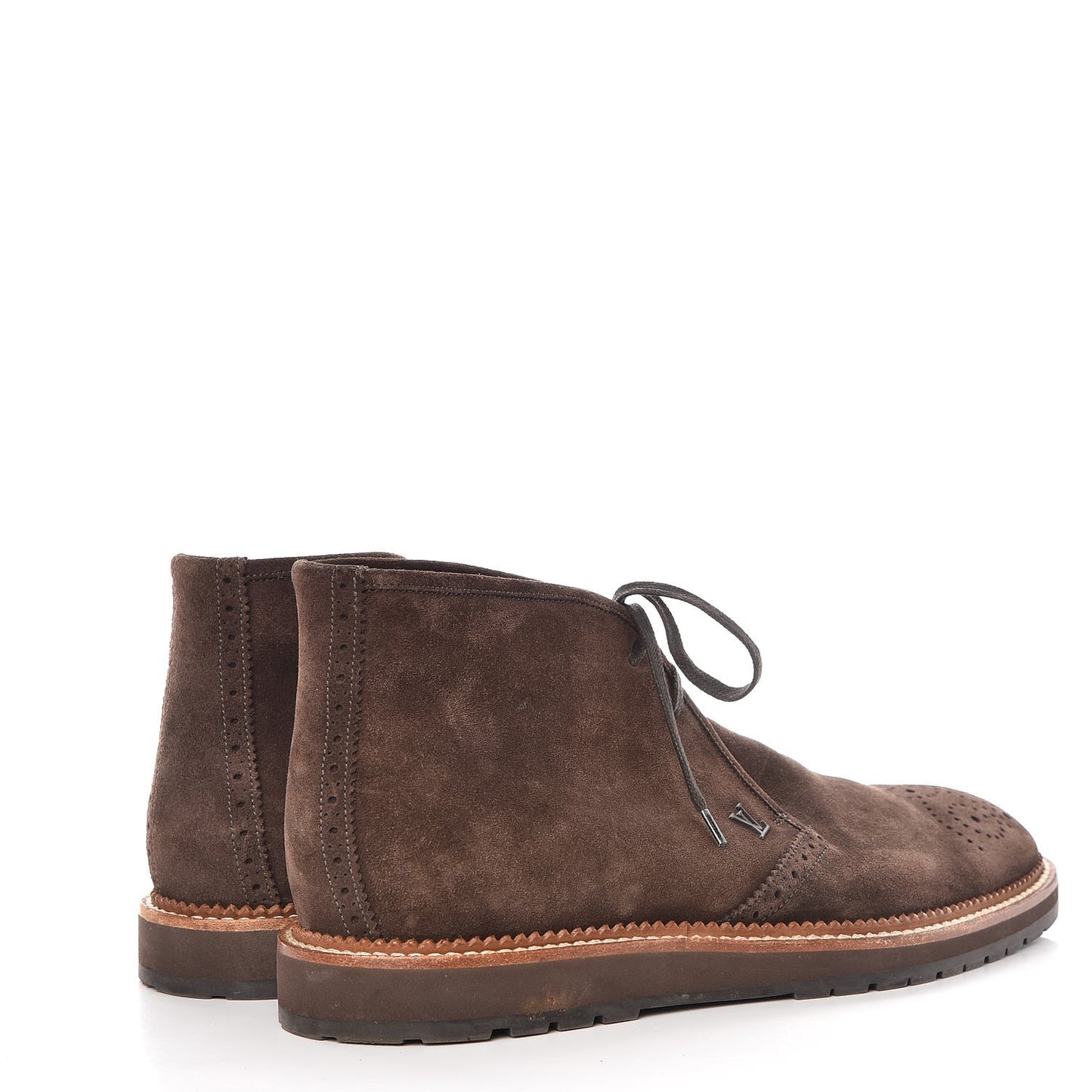 Mens Suede Brogues Ankle Boots 9 Brown