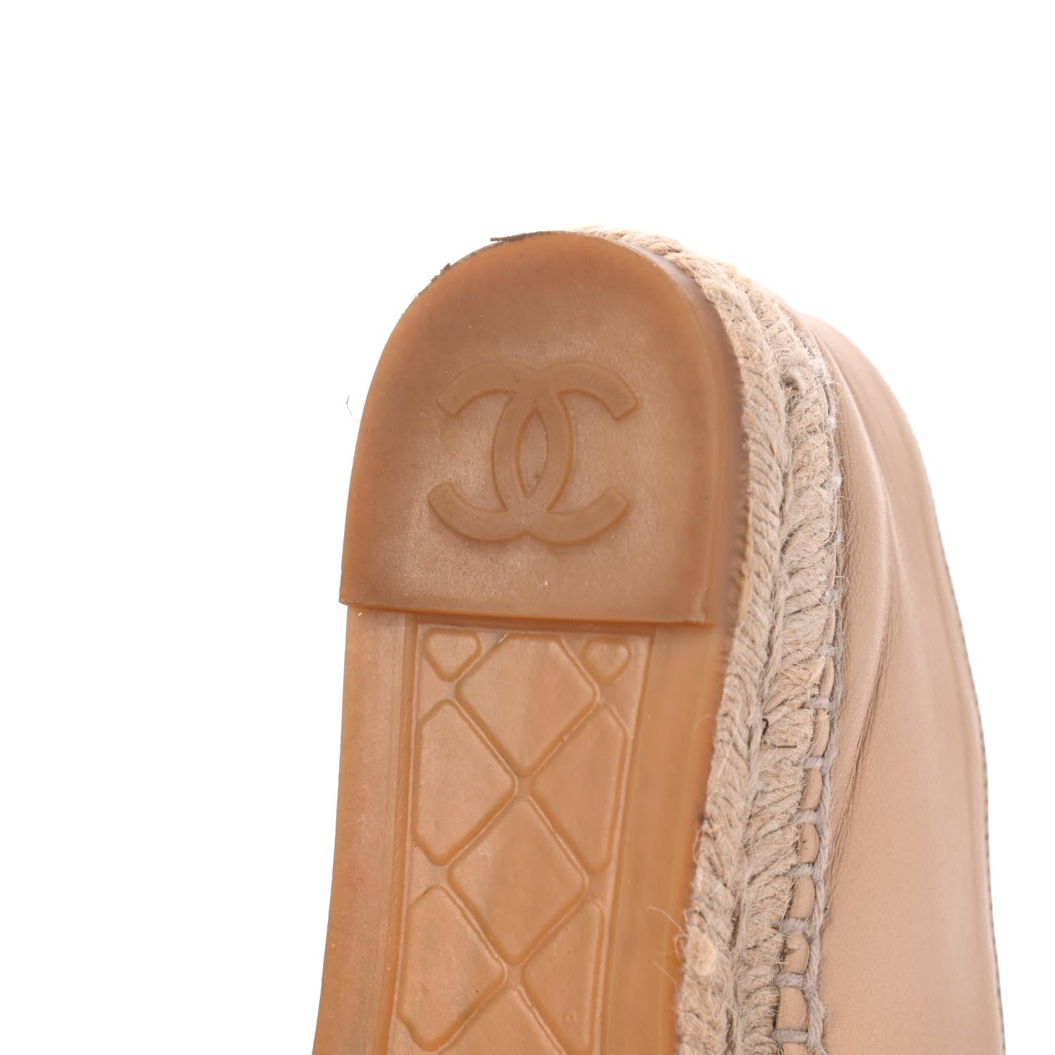 Chanel Lambskin CC Espadrilles 35 Beige Black 13 of 22