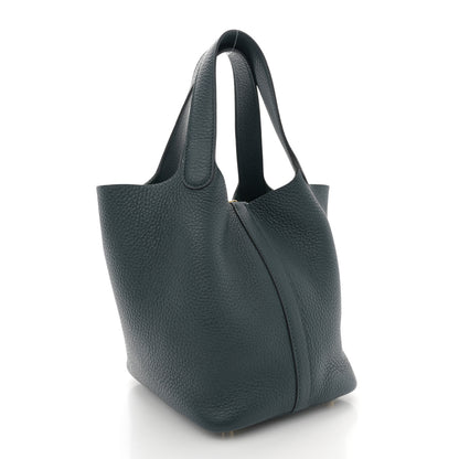 Hermes Taurillon Clemence Picotin Lock 18 PM Vert Cypress 3 of 11