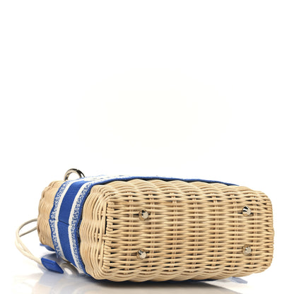 Christian Dior Wicker Oblique Mini Lady Dior Bag Florescent Blue 4 of 9