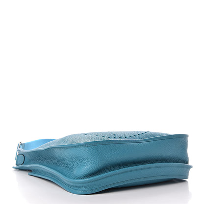 Hermes Taurillon Clemence Evelyne III GM Turquoise 3 of 10