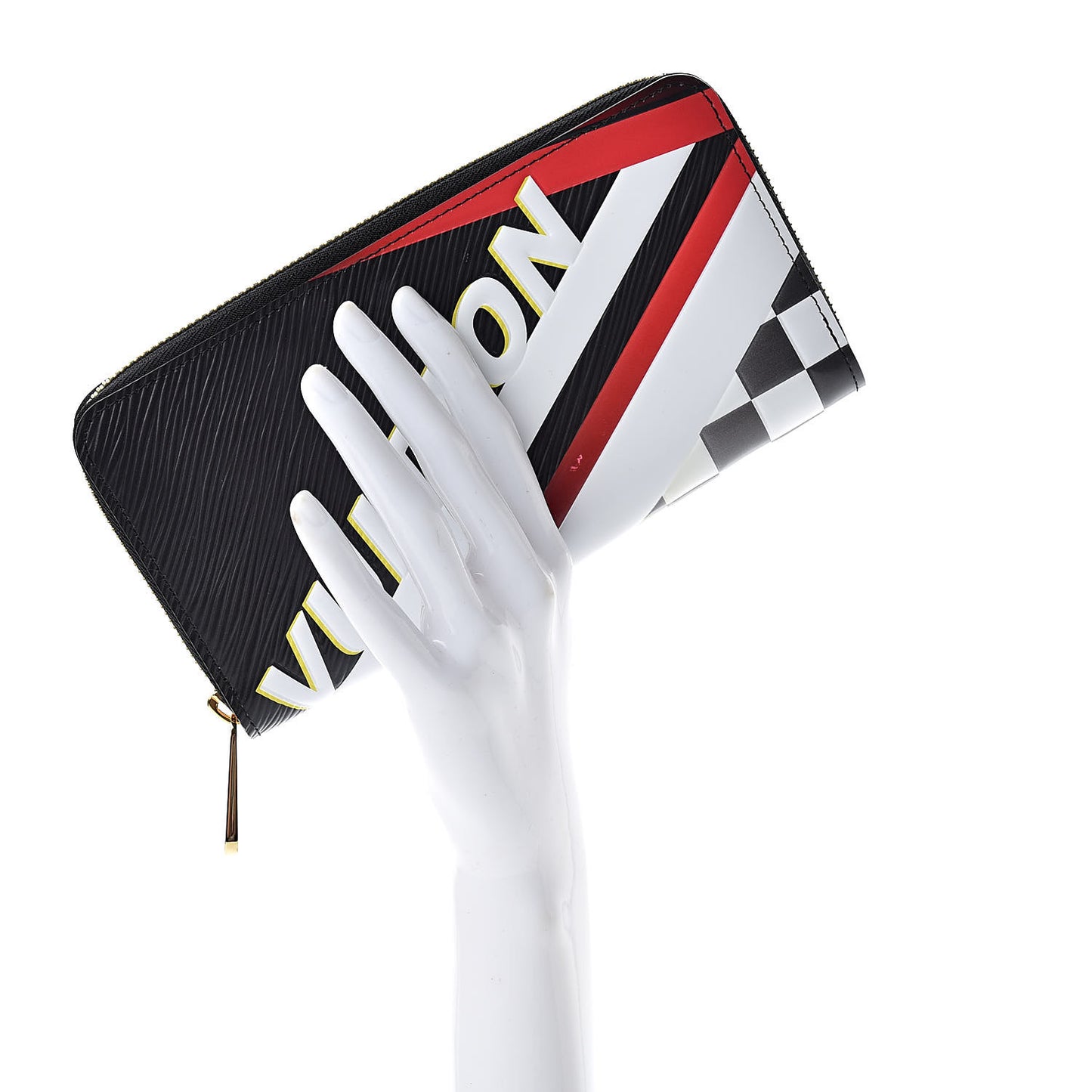 Epi Damier Race Zippy Wallet Black Yellow