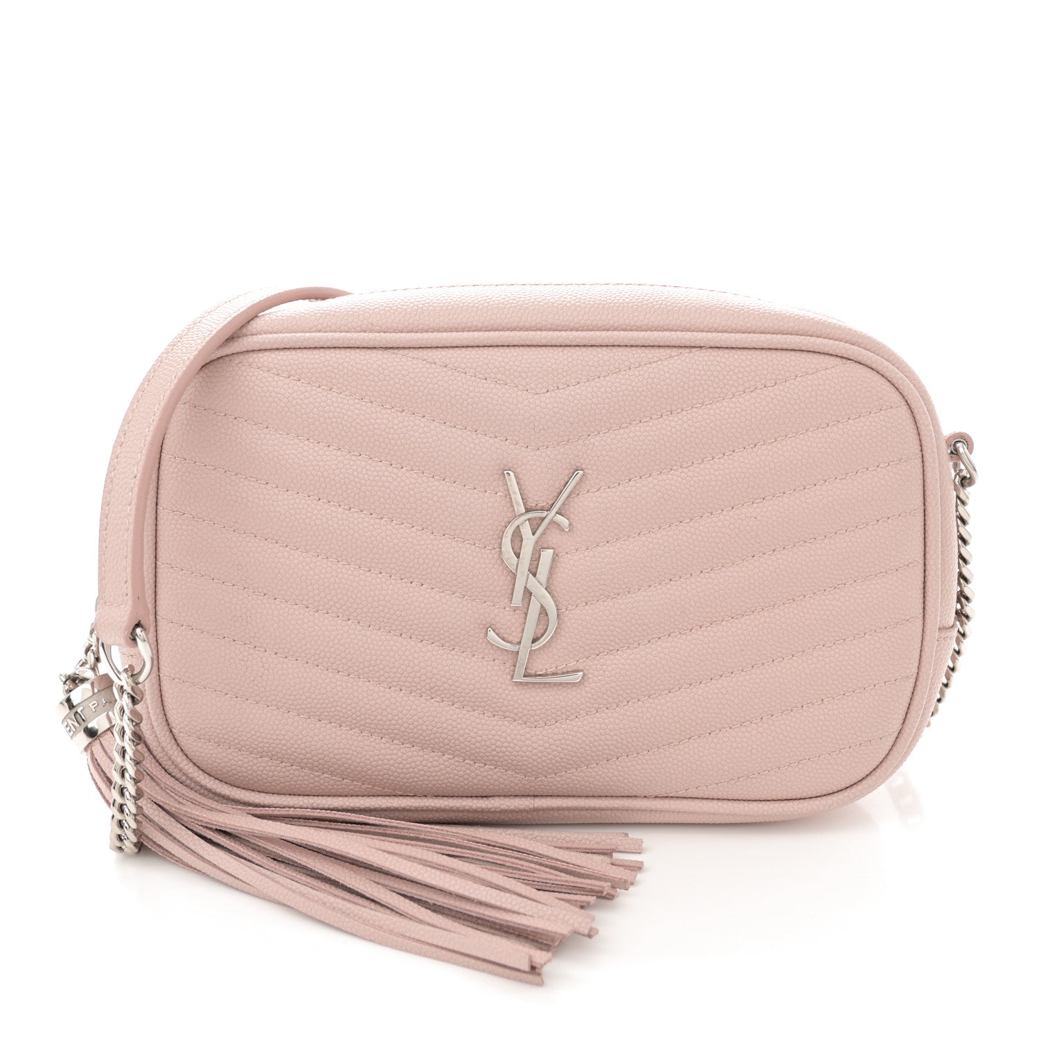 Saint Laurent Grain De Poudre Matelasse Monogram Mini Lou Camera Bag Marble Pink 1 of 10