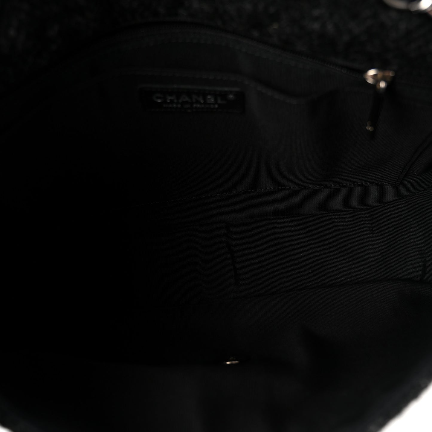 Tweed Swarovski Crystal Leopard Jumbo Flap  Black