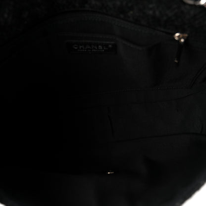Chanel Tweed Swarovski Crystal Leopard Jumbo Flap  Black 5 of 11