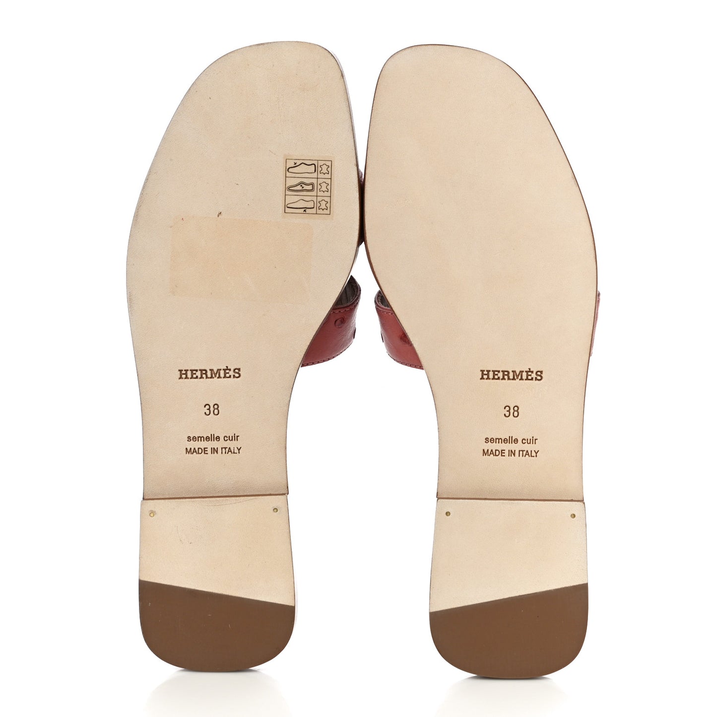 Ostrich Oran Sandals 38 Rouge Blush