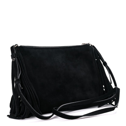 Saint Laurent Suede Calfskin Small Fringe Crossbody Bag Black 3 of 13