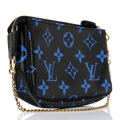 Louis Vuitton Colored Monogram Mini Pochette Accessories Blue Black 3 of 9
