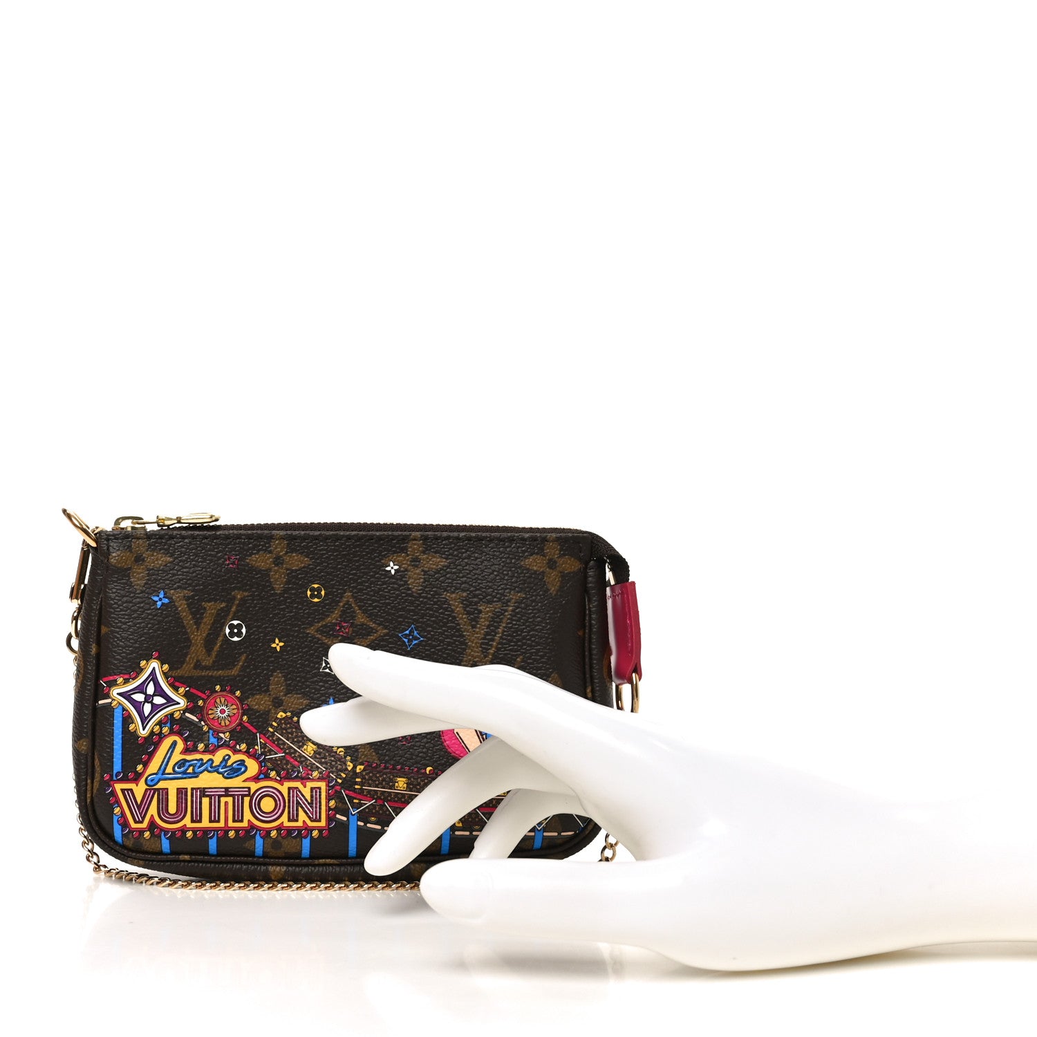 Louis Vuitton Monogram 2020 Christmas Animation Roller Coaster Mini Pochette Accessories Pivoine 2 of 9