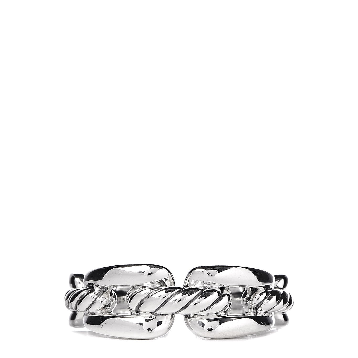 David Yurman Sterling Silver 8mm Wellesley Link Ring 57 8 1 of 4