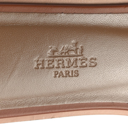 Hermes Box Calfskin Oran Sandals 37.5 Gold 6 of 8