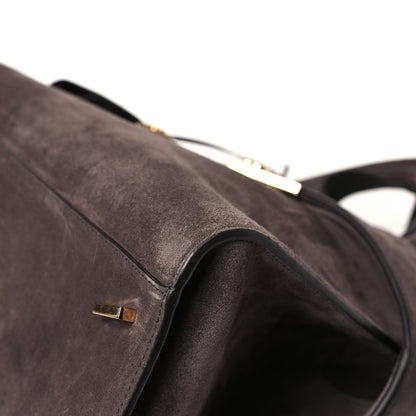 Salvatore Ferragamo Suede Large Hug Bag Concrete 10 of 12