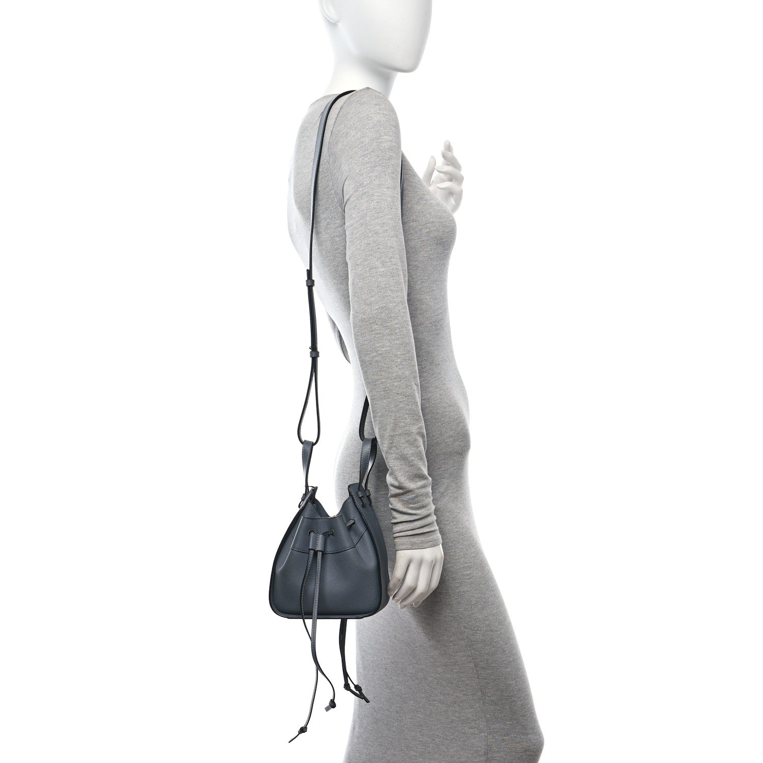 Loewe Soft Grained Calfskin Compact Hammock Shoulder Bag Grey 2 of 11