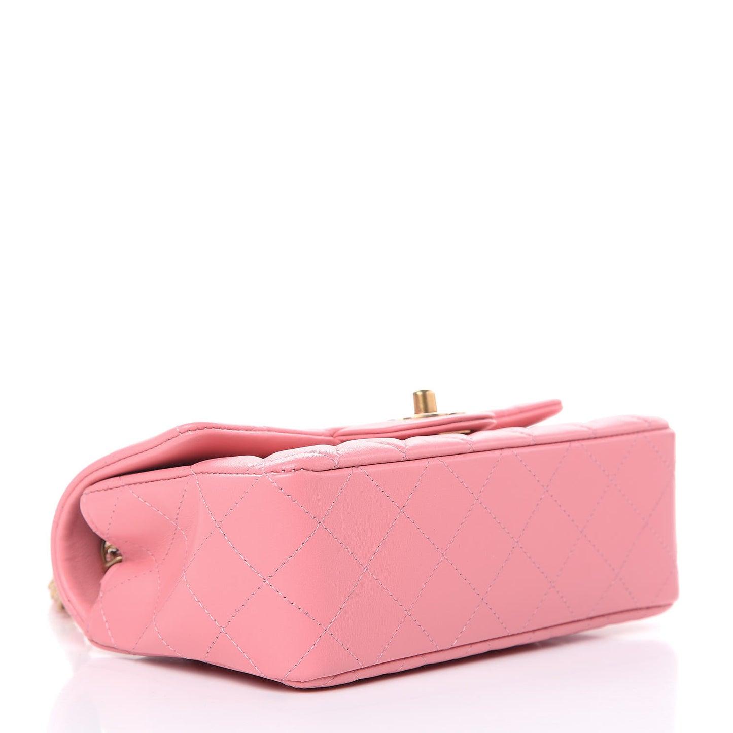 Lambskin Quilted Mini Rectangular Flap Pink