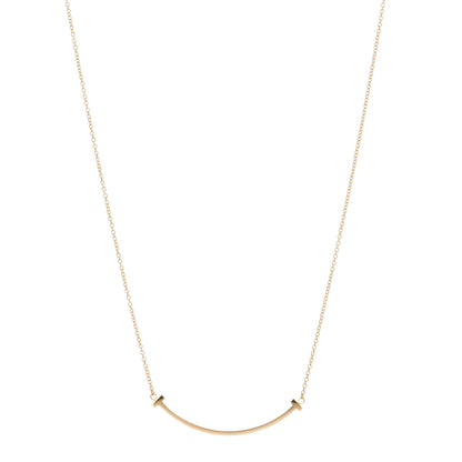 Tiffany 18K Yellow Gold Small T Smile Pendant Necklace 1 of 3