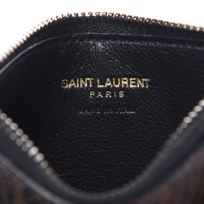 Saint Laurent Classic Toile Monogram Stars 5 Fragments Zip Pouch Card Holder Black 6 of 7