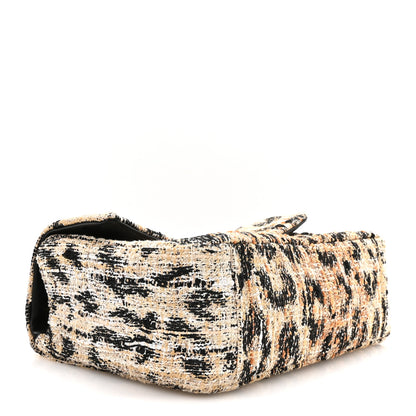 Chanel Tweed Mixed Fibers Leopard Print Small Souplissimo Maxi Flap Brown Black White 4 of 10