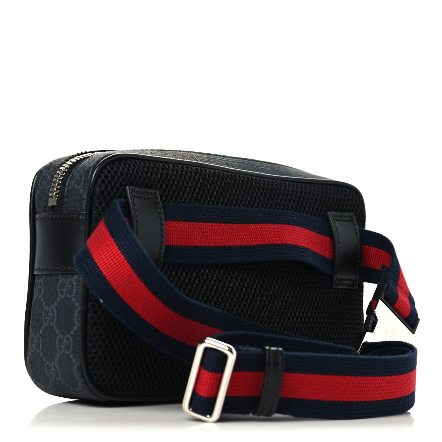 Soft GG Supreme Monogram Web Belt Bag Black Grey