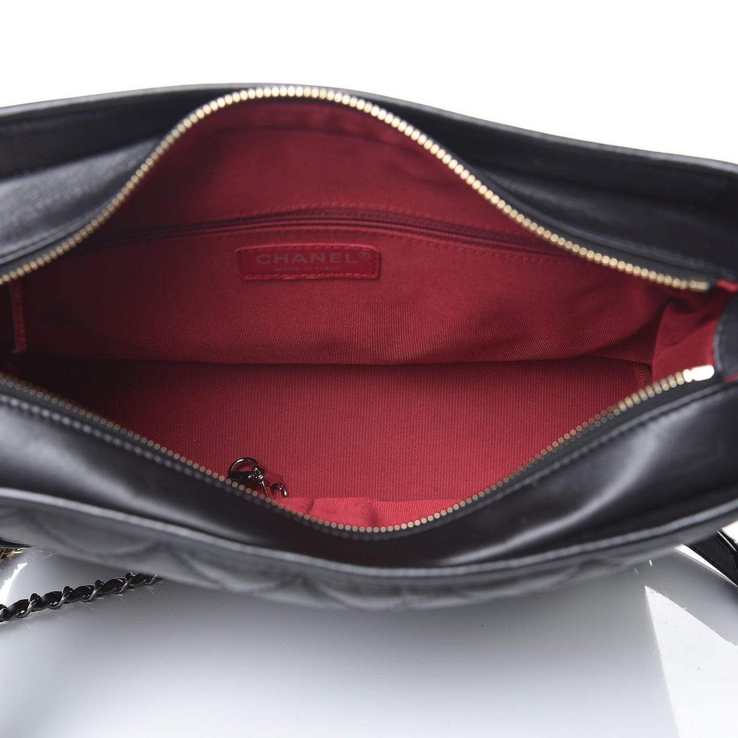 Aged Calfskin Quilted Medium Gabrielle Hobo Black