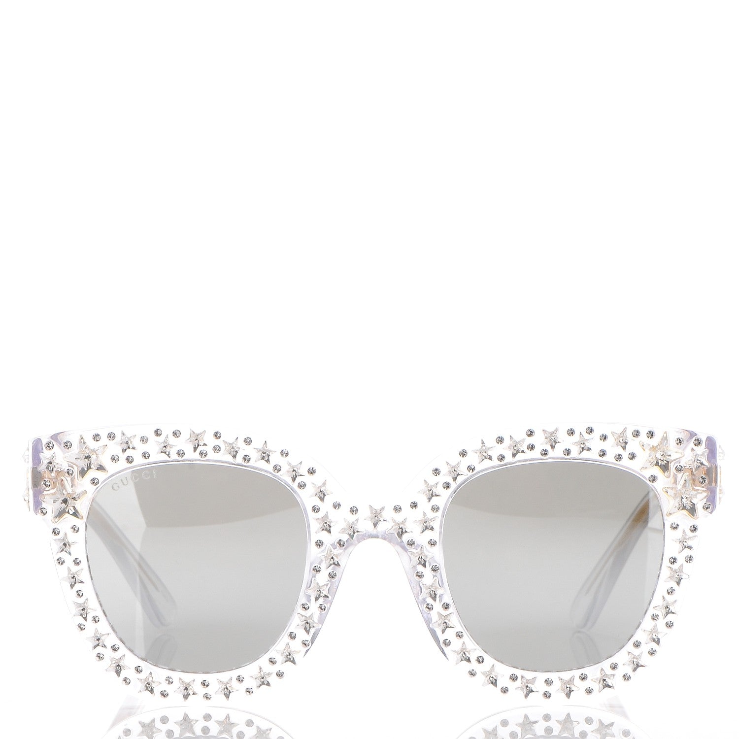 Gucci Acetate Crystal Oversize Mirrored Star Sunglasses GG0116S 2 of 8