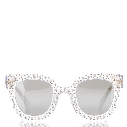 Gucci Acetate Crystal Oversize Mirrored Star Sunglasses GG0116S 2 of 8
