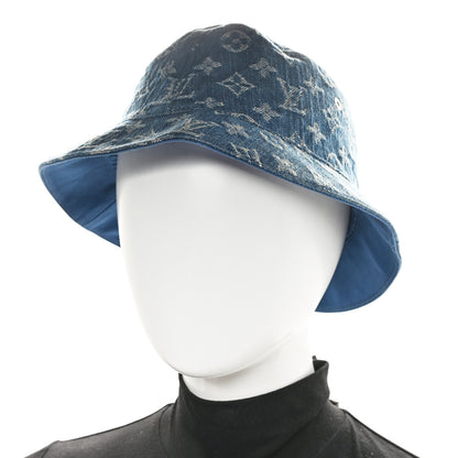 Louis Vuitton Monogram Denim Essential Bucket Hat Blue 2 of 9