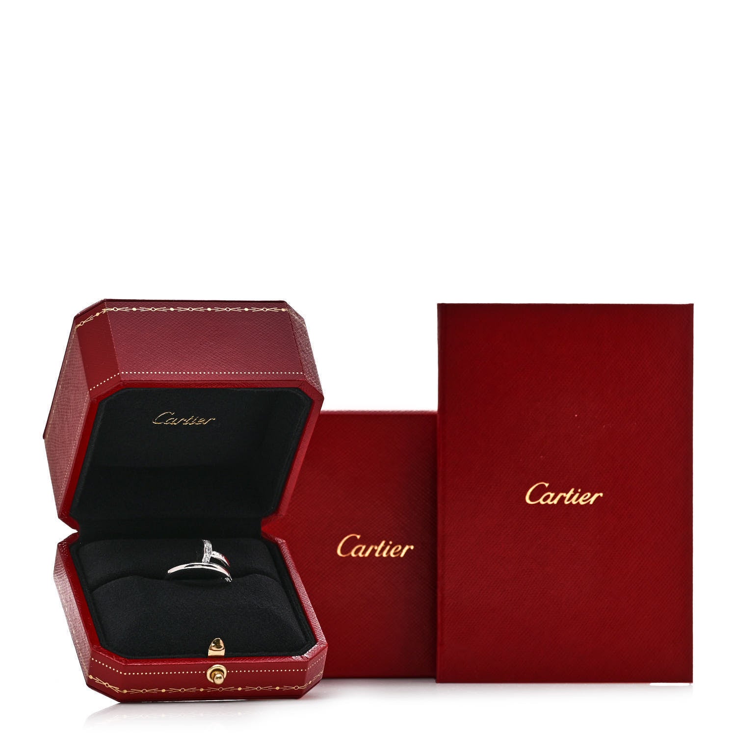 Cartier 18K White Gold Diamond Small Juste Un Clou Ring 60 9 5 of 5