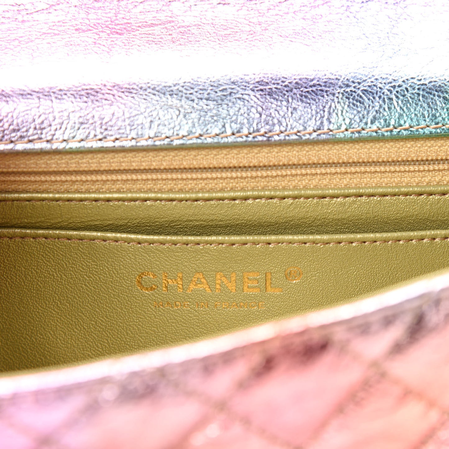 Metallic Goatskin Quilted Mini 2.55 Reissue Flap Multicolor
