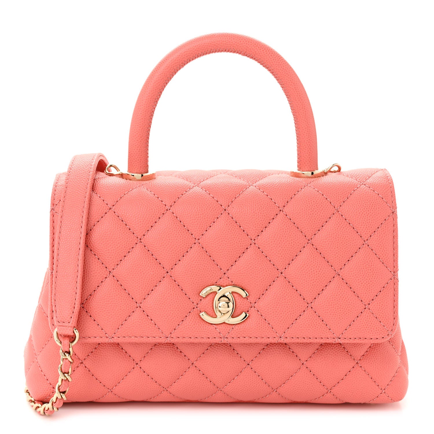 Chanel Caviar Quilted Mini Coco Handle Flap Pink 1 of 10
