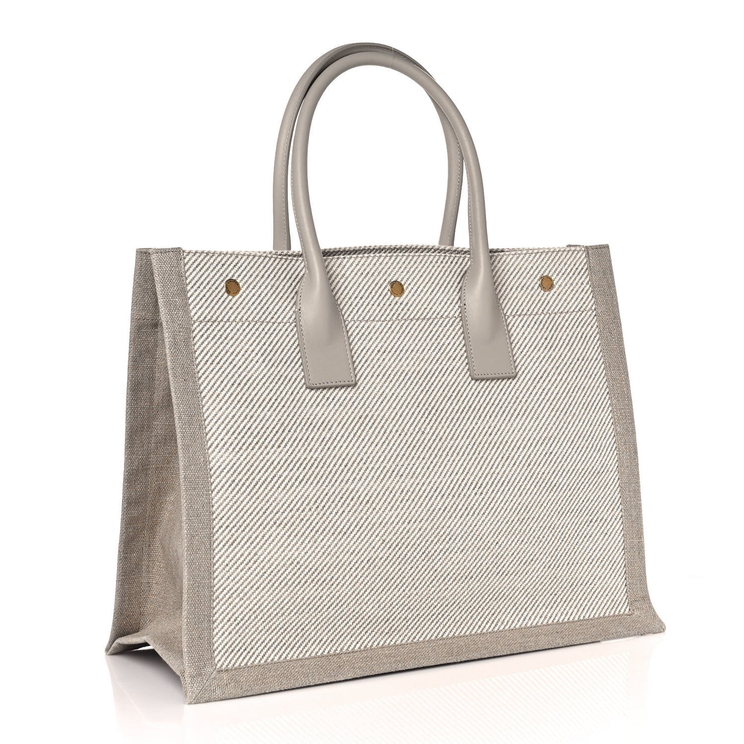 Linen Calfskin Small Rive Gauche Tote Beige Sea Salt