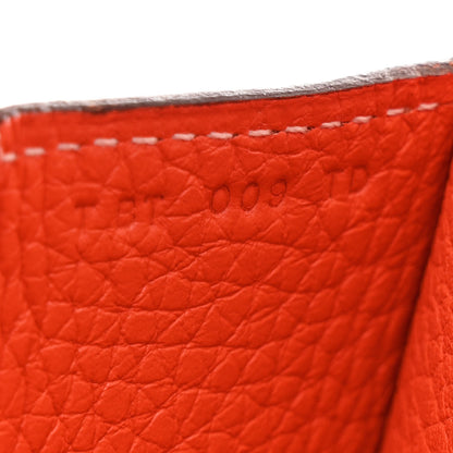 Hermes Taurillon Clemence Halzan 31 GM Orange 7 of 15
