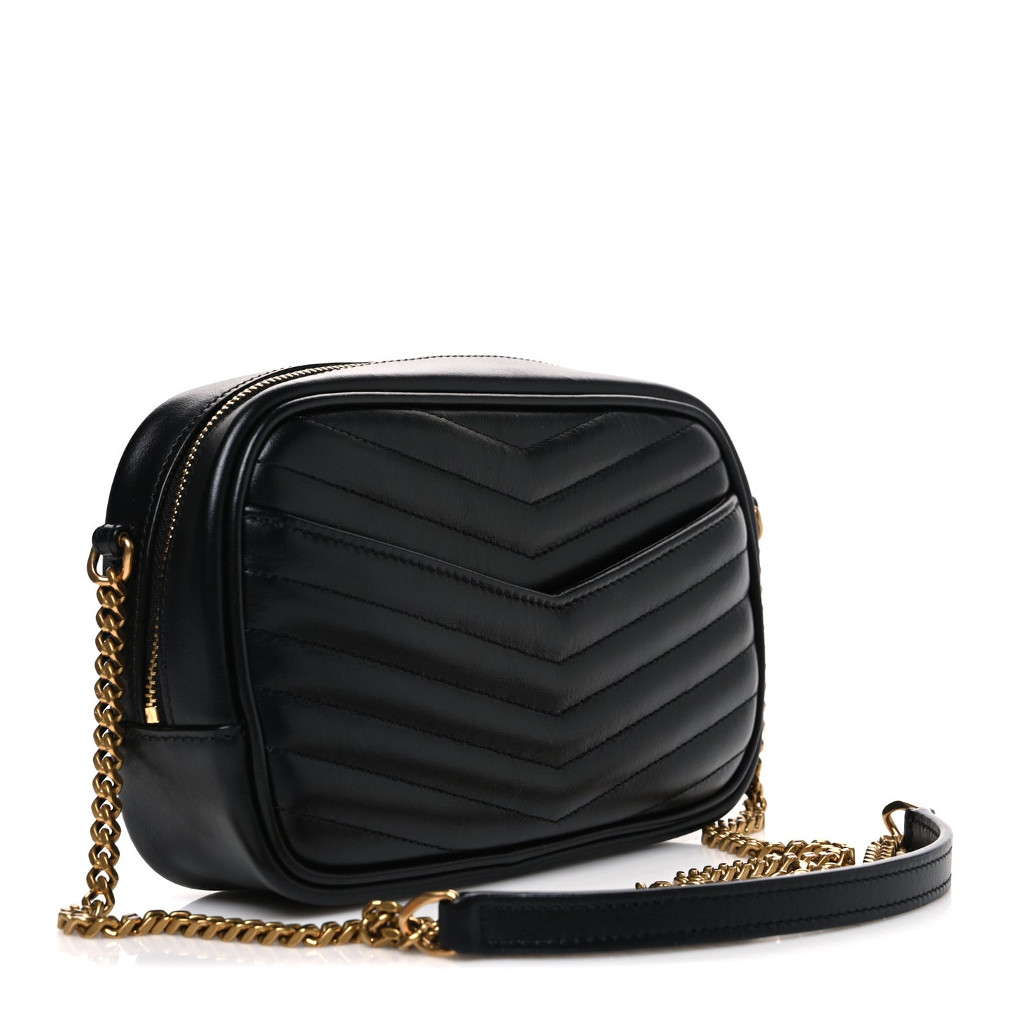 Calfskin Matelasse Monogram Mini Lou Camera Bag Black