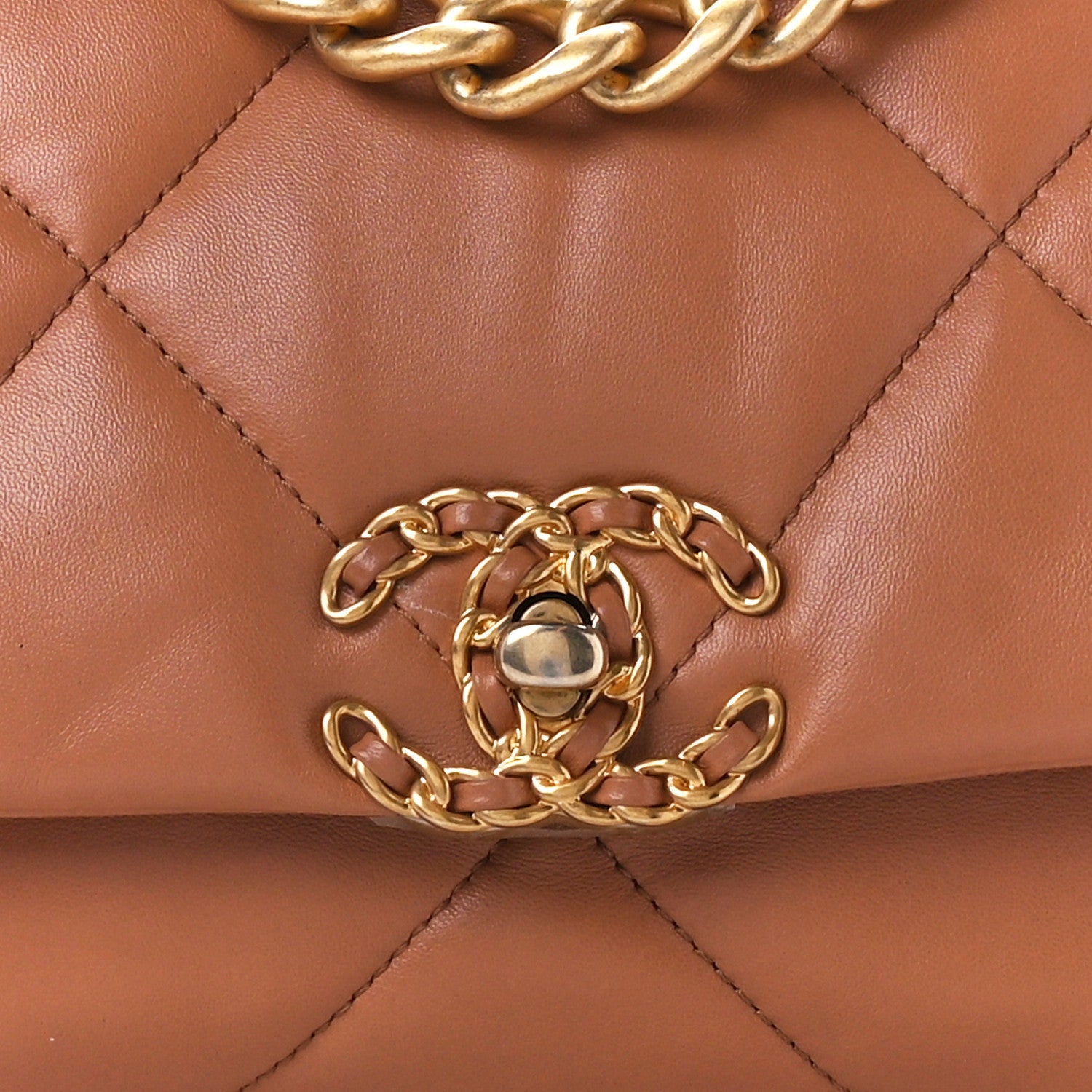Chanel Lambskin Quilted Medium Chanel 19 Flap Brown 8 of 10