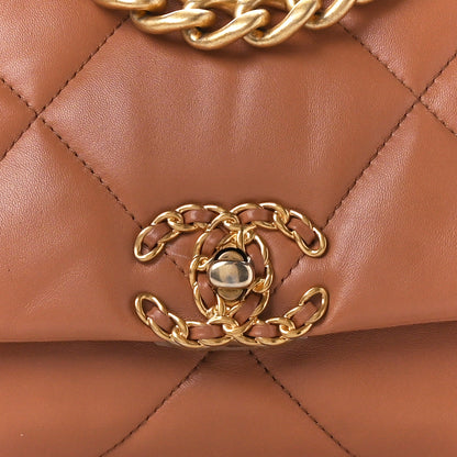 Chanel Lambskin Quilted Medium Chanel 19 Flap Brown 8 of 10