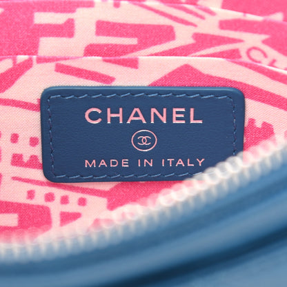 Chanel Caviar Quilted Classic Zip Pouch Blue 5 of 8