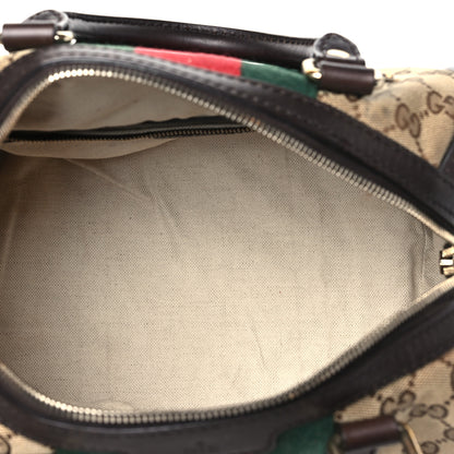 Gucci Monogram Vintage Web Small Boston Dark Brown 5 of 10