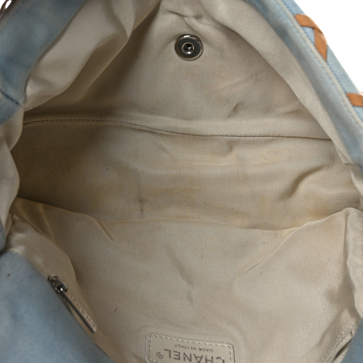 Chanel Denim Jumbo Canebiers Net Flap Blue 5 of 10