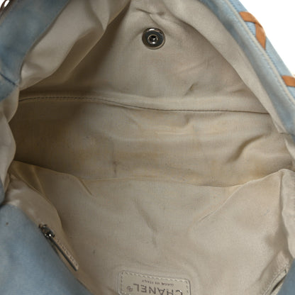Chanel Denim Jumbo Canebiers Net Flap Blue 5 of 10