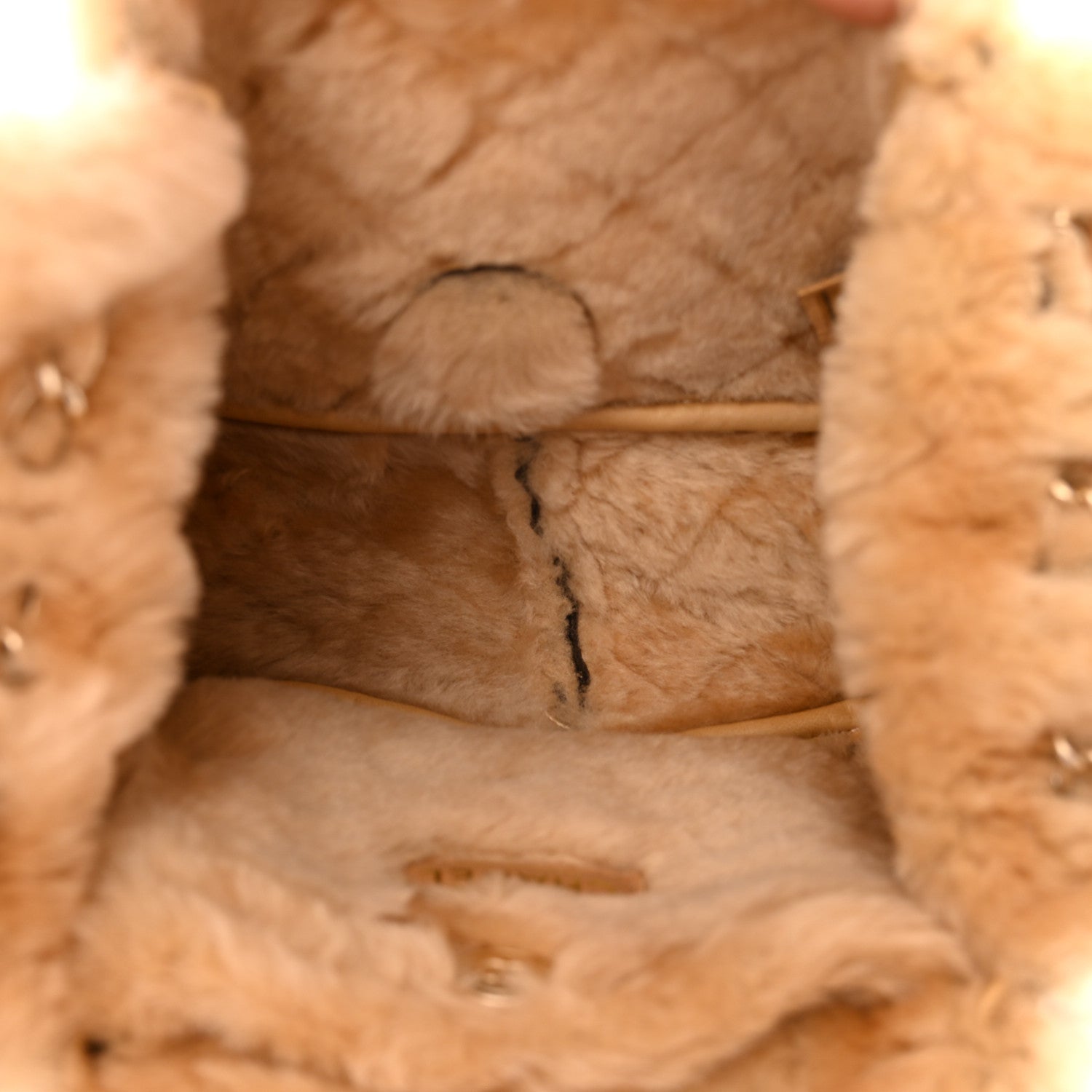 Chanel Shearling Suede Quilted Small Fur Flap Metallic Bronze 5 of 12