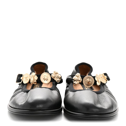 Chanel Lambskin Charm Mary Jane Flats 39 Black 3 of 11