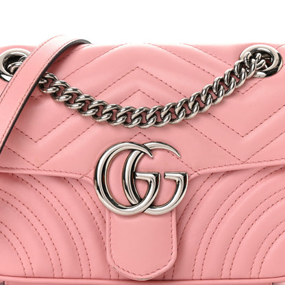 Gucci Calfskin Matelasse Mini GG Marmont Shoulder Bag Perfect Pink 8 of 21