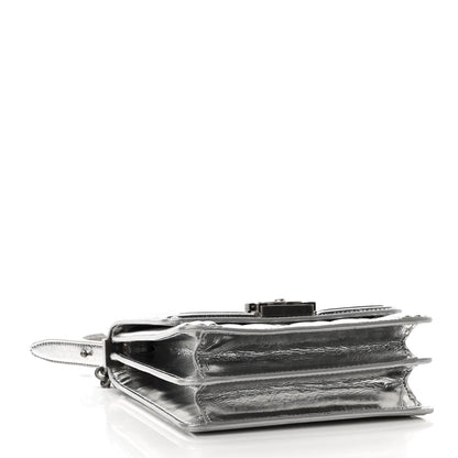 Chanel Metallic Goatskin Quilted North South Boy Flap Silver 4 of 11