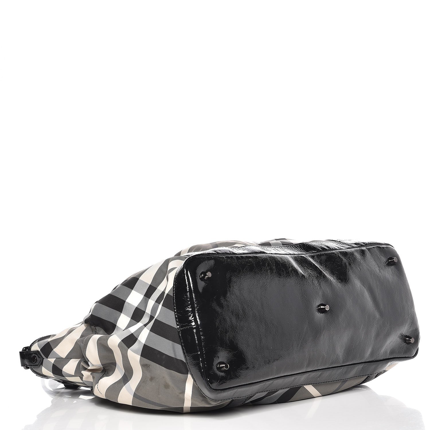 Burberry Nylon Beat Check Diaper Bag Black 4 of 10