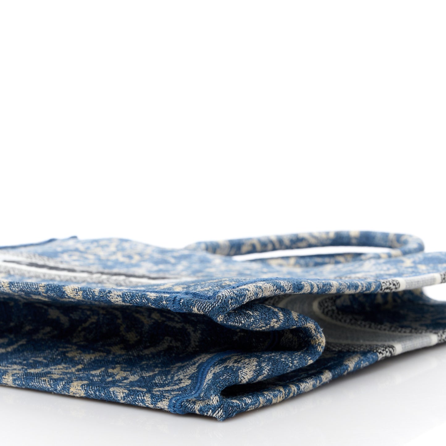 Canvas Embroidered Large Brocart Book Tote Blue