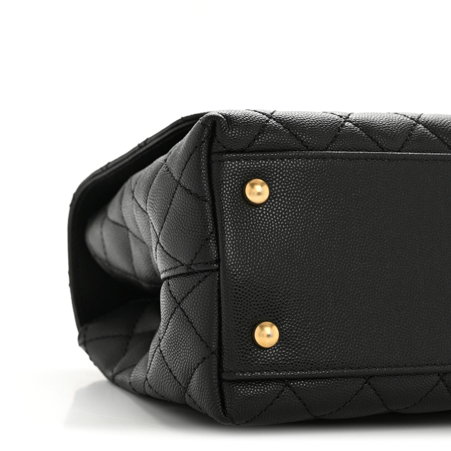 Caviar Quilted Small Coco Chain Handle Flap Black