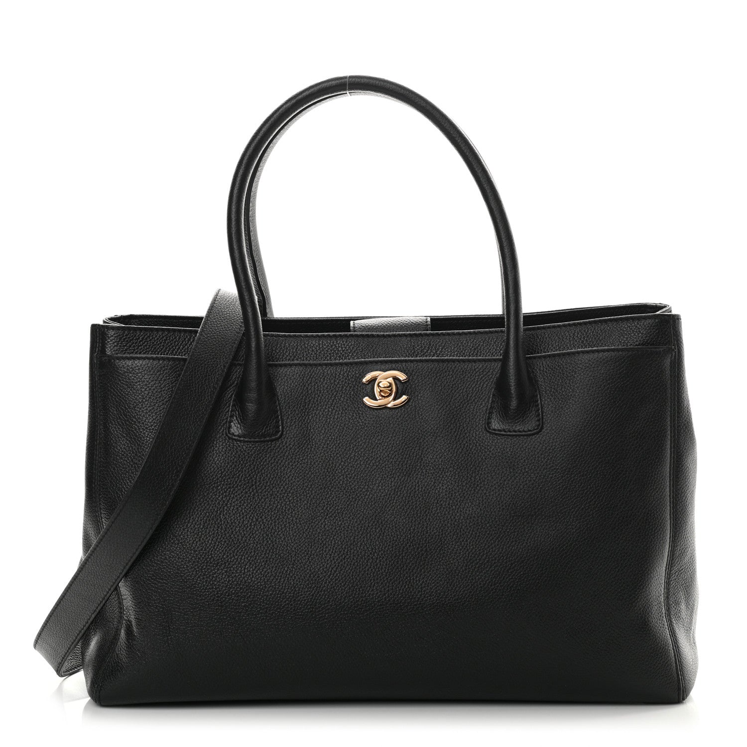 Chanel Calfskin Cerf Executive Shopper Tote Black 2 of 11
